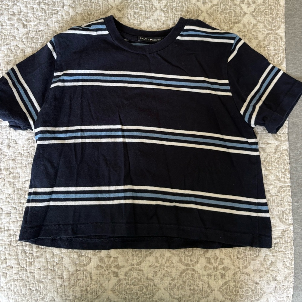 Brandy Melville Striped Cropped Tee